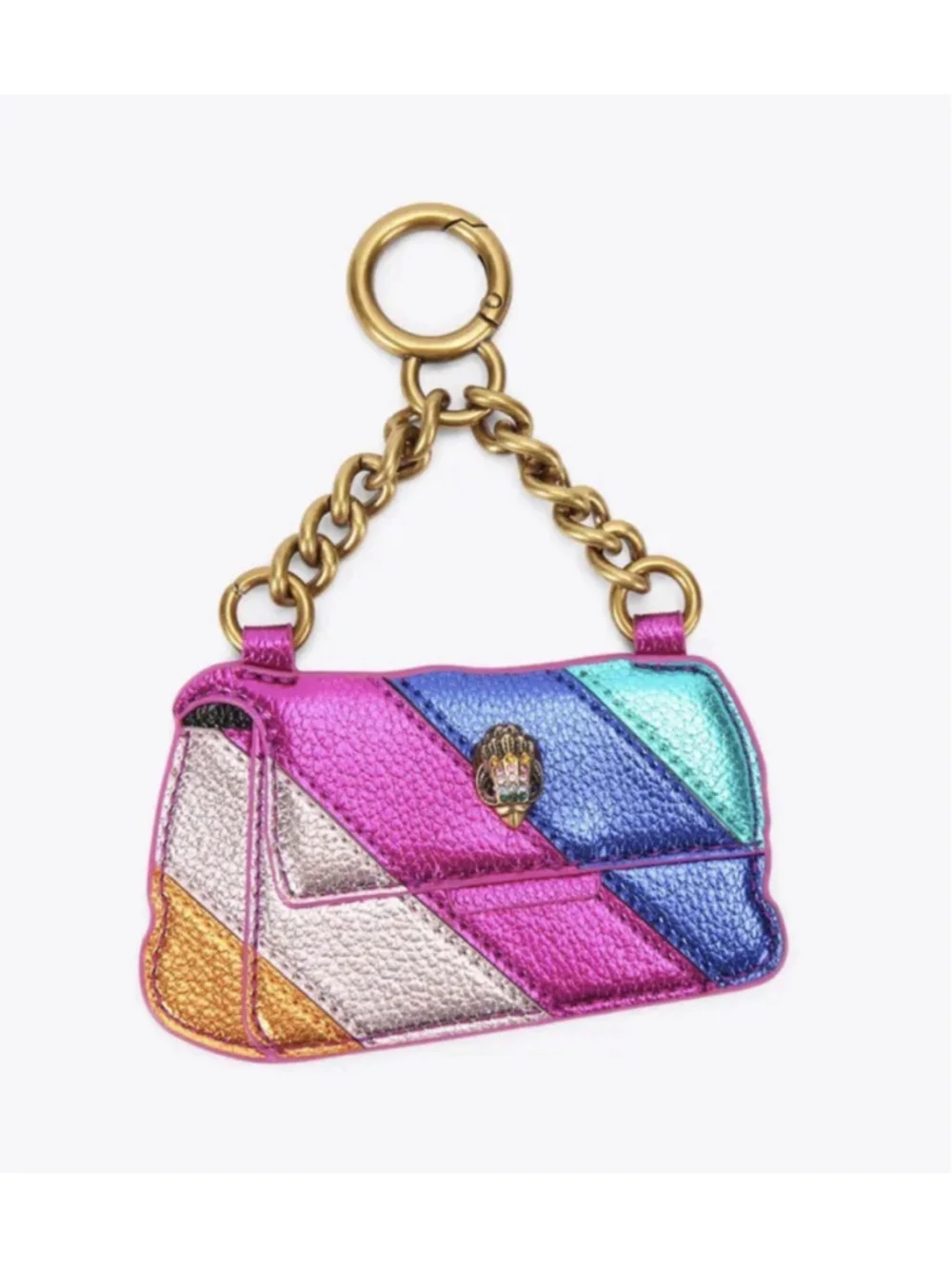 Kurt Geiger London Kensington Rainbow Key Ring Bag Charm Eagle NWT - Picture 6 of 11